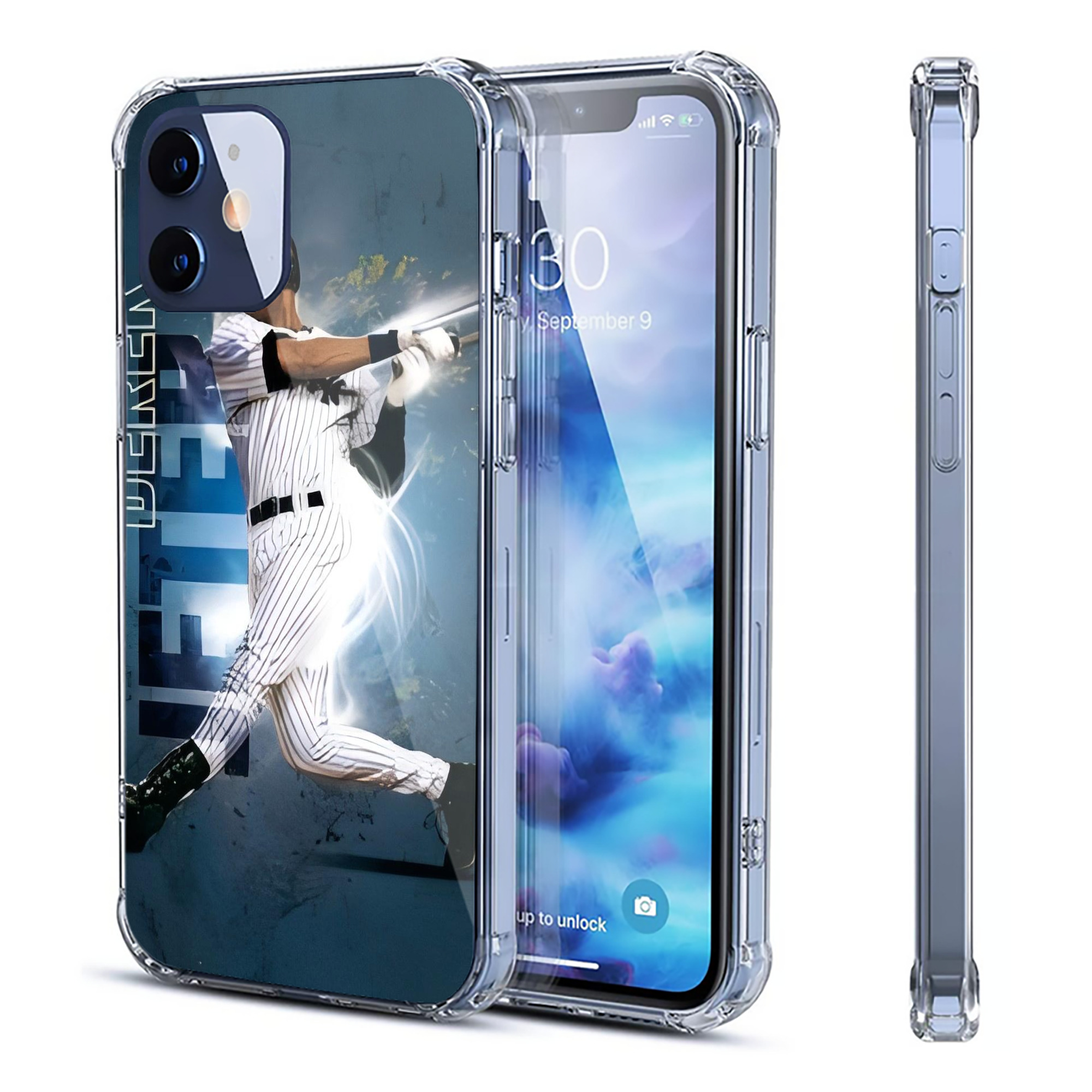 Derek Jeter 99 Clear IPhone 12 Case – Soft TPU With UV Print – Enhanced Drop Protection, Precise Fit, Anti-Fingerprint, Customizable Design, Scratch-Resistant, Yellow-Resistant